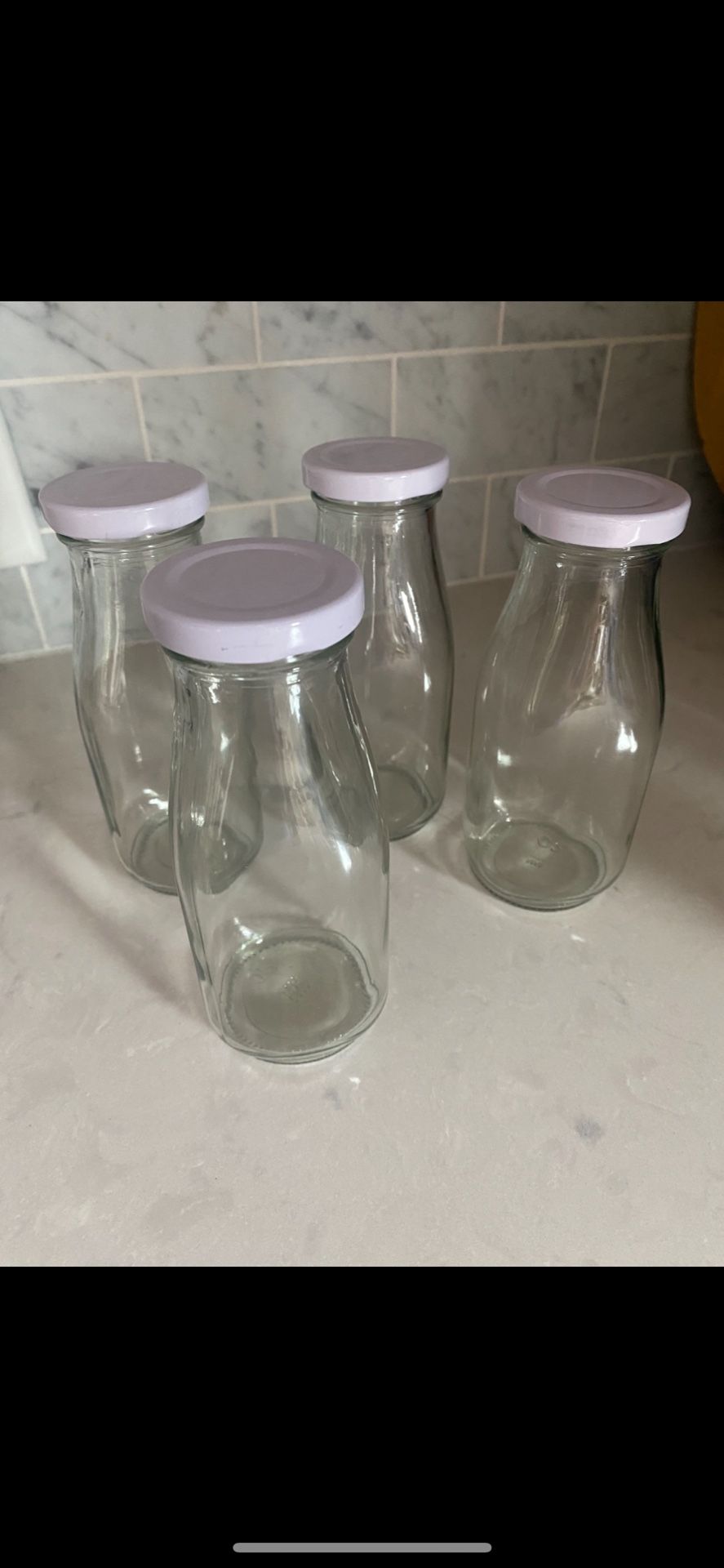 4 Glass Bottles W Lids