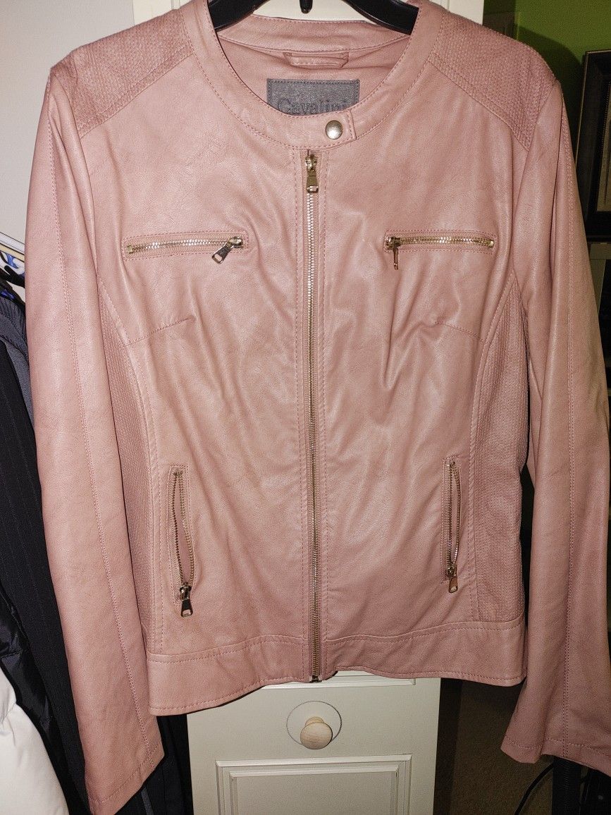 Cavalini Leather Jacket Rose Gold XL