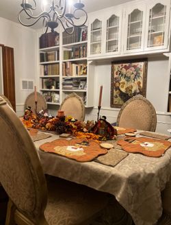 Solid Wood Dining Table with 8 Chairs