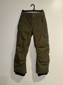 Boys Sz 10 QUIKSILVER Snow Ski Snowboard Pants Adj Waist Green Dryflight Waterproof Se24