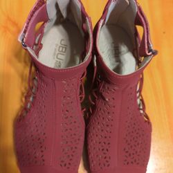 JBU By Jambu Women's Nelly Wedge Sandal Red Color.