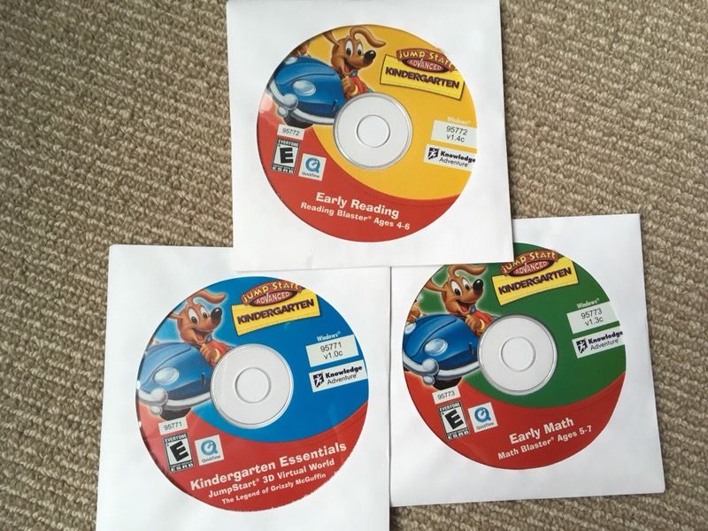 3 JumpStart Advanced Kindergarten CDs