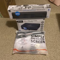 Mini Projector,wireless Speaker,projection Screen