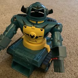 Vintage 1982 Blue Robot Tank Toy 