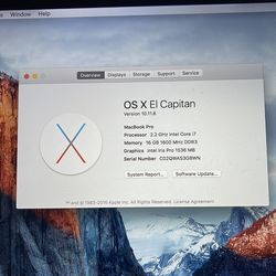 Macbook Pro 15 inches Mid 2015