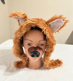Dog/Bear/fox Rubber Nose Costume vintage Cesar 1983 and ears fuzzy hat