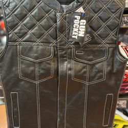 Motorcycle Leather Vest New $120