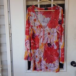 Floral swim cover up by Be Creative Sz L