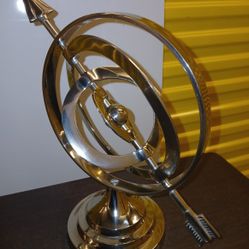 Vintage Armillary Sphere Silver/Pewter Color Globe
