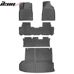 Fits 2014-2019 Toyota Highlander 7 Passenger TPE Floor+ Trunk Mats w/ Backrest Mat