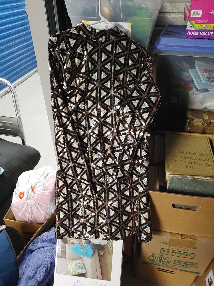 lulu's Long Sleeve Sequins Dress