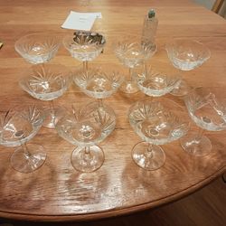 Crystal Champaign Sherbet Glasses Set Of 11
