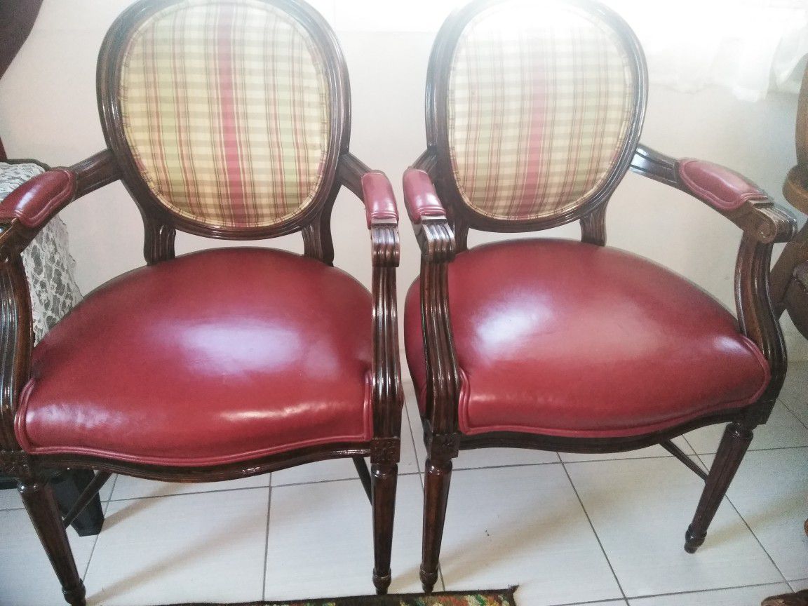 Antique burgundy Chairs* $50 Pair