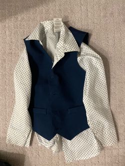 Boys Dress Shirt and Vest Size 5 Blue