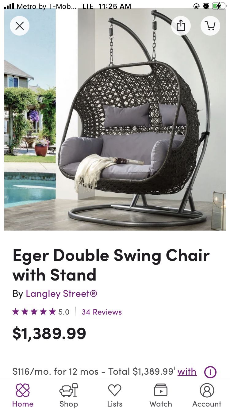 Eger Double Swing Chair With Stand 