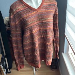 Lands End Wool Multicolored Sweater 