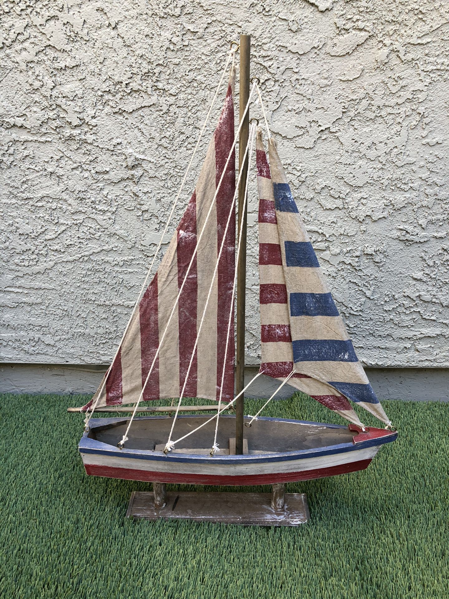 Sailboat USA red white and blue
