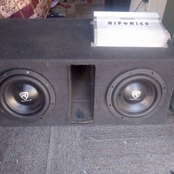 2 Rockville 10inch Subwoofers In Ported Tropo Box With Hi Fonics Brutus 1900 Amp