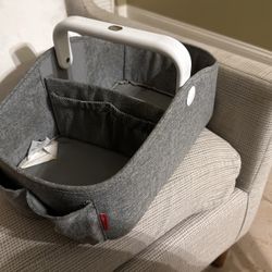 Skip Hop Diaper Caddy Organizer with Touch Sensor Night Light, Nursery Style, Heather Grey