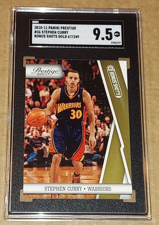 2010-11 PRESTIGE STEPHEN CURRY BONUS SHOTS GOLD /249 SGC 9.5