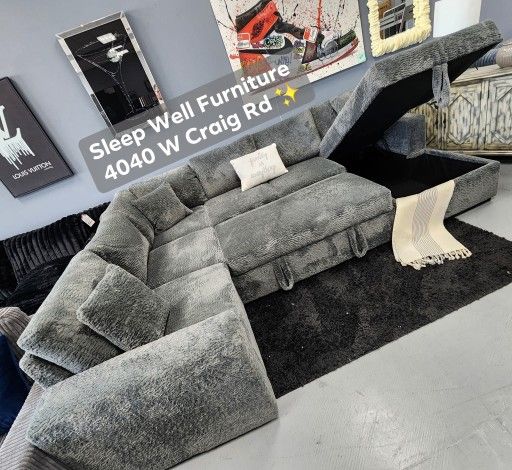 ✨️ Sectional Sofa Sleeper ✨️ Furniture Queen Bedrooms, Dining Avail