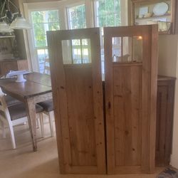 Pair Of Antique Pine Cabinet Doors, Beautiful Condition. Have Been Using As Wall Art.