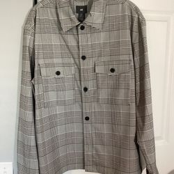 Men’s Plaid Shacket From H&M Size XL NWT