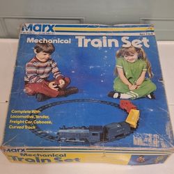 Vintage Marx Mechanical Windup Santa Fe Freight Train