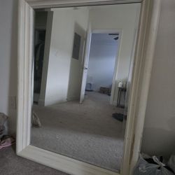 Large Mirror With White Frame