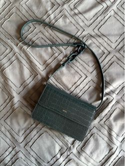 Vegan Leather Croc Crossbody Purse