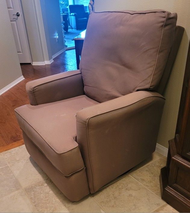 Free Light Brown Swivel Recliner