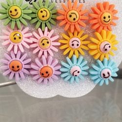 Lot of 6 Colorful  Happy Daisies Stud Earrings