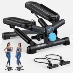 MERACH Mini Stepper Stair Stepper with Resistance Bands – 330 lb Capacity