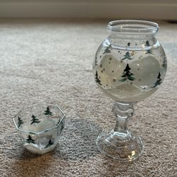 Set Of Winter Trees Tealight/Votive Candle Set