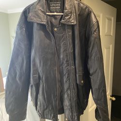 Genuine Leather Biker Style Jacket-Size 3X