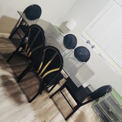Glass Dinning Table & Six Chairs