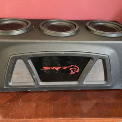 8” Triton competition subs. Custom made ported box made for a hell cat 