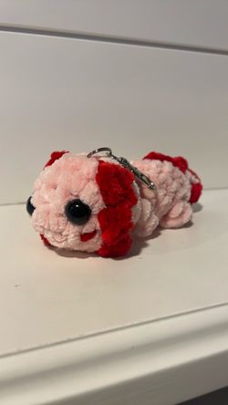 Crochet pink Axolotl Plush Keychain