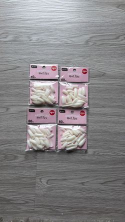 Artificial Nail Tips 4-Pack, 80pc Each