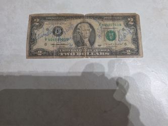 Billete 2 dolares firmado por peloteros cubanos