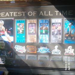 Tom Braidy Superbowls With Tickets In frame