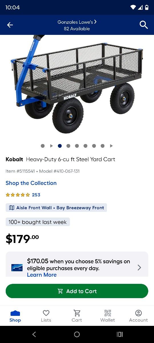 Metal Kobolt Wagon Cart With Removable Sides