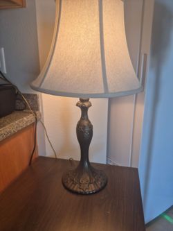 Vintage-Style Table Lamp with Fabric Shade