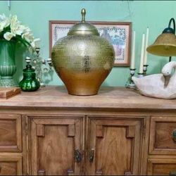 Vintage Brass Vase Hand Hammered  Made in India