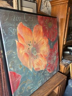 Large Floral Canvas Wall Art