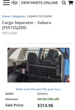 Subaru Cargo Separator