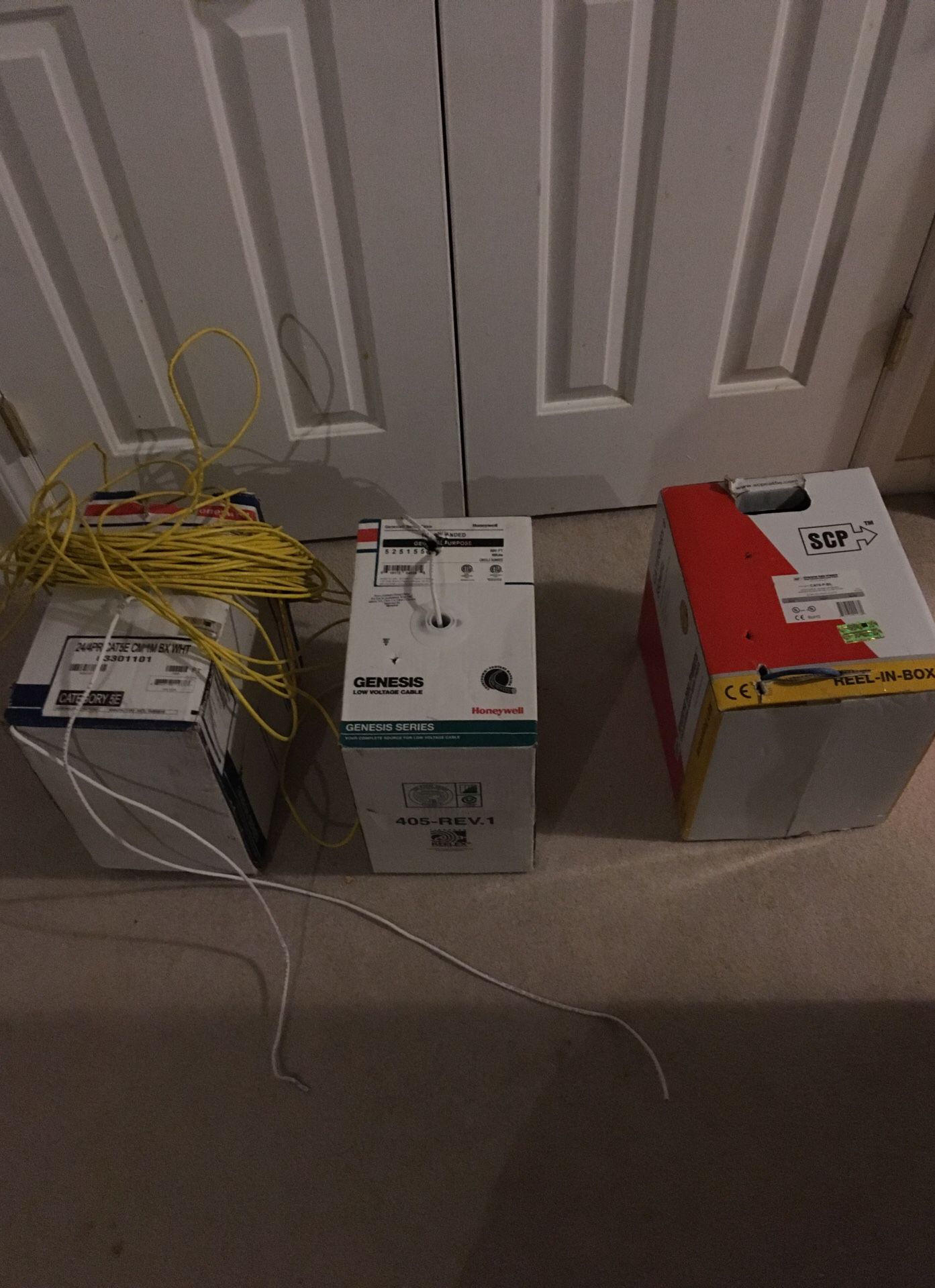 Network wire Cat 5e, Cat 6, And 16/4 stereo wire
