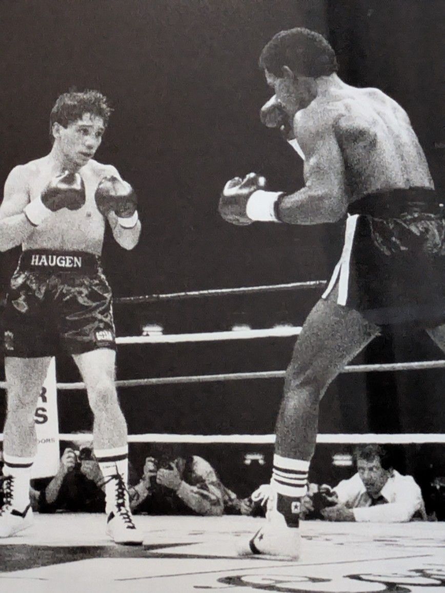 Boxing Match framed Photo From Tacoma WA. 1988.