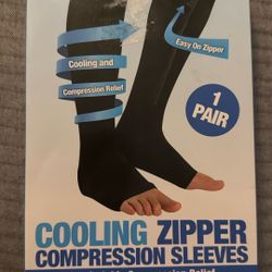 Black Cooling Zipper Compression Sleeves 