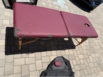 Portable folding massage table with carrying case